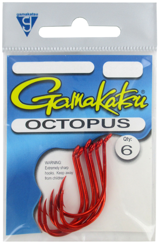 02312-2/0 Hook Octopus Red 2/0 6Pk